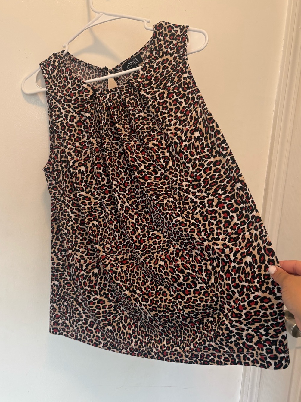 Jones New York Leopard Print Sleeveless Top - Brown, Black, Red